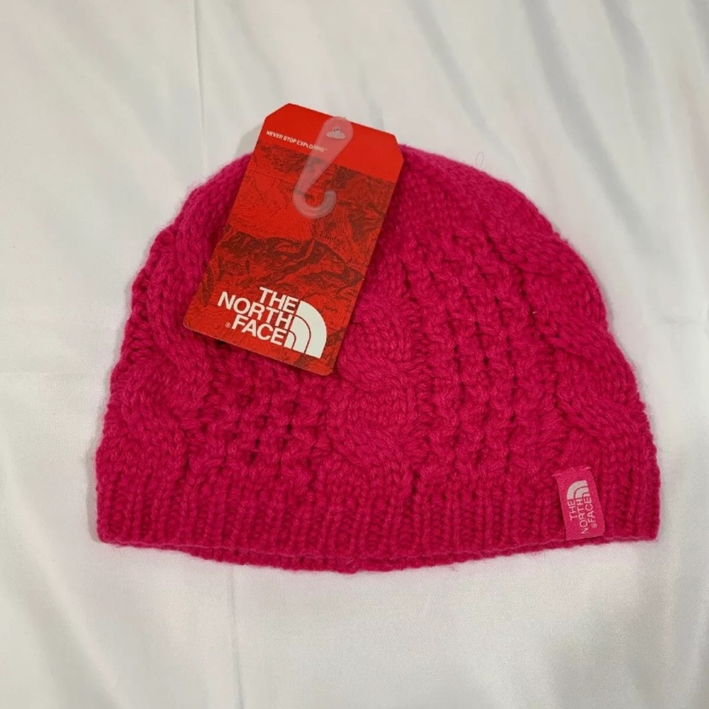 NWT‎ The North Face Minna Cable Knit Beanie Petticoat Pink [ Youth Medium ]